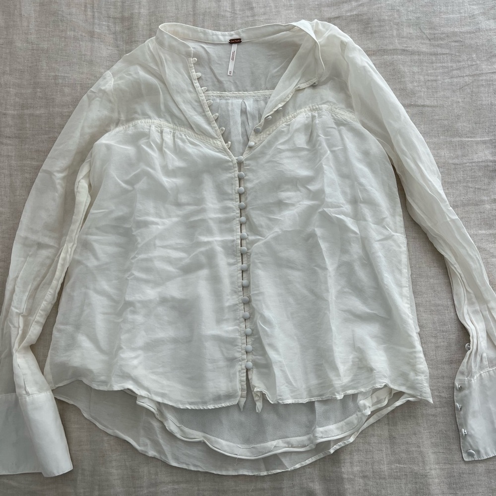 Free People, XS, white blouse